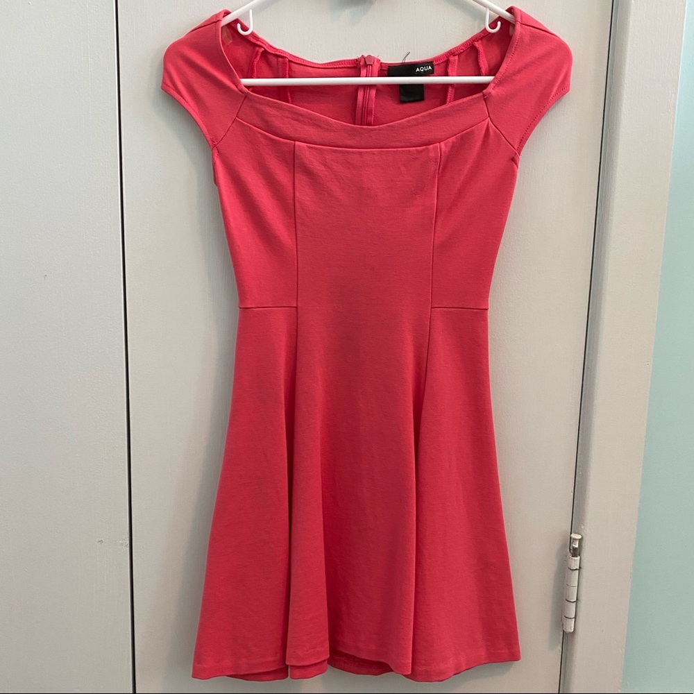 Aqua Pink Dress with Cap Sleeves | Size XS